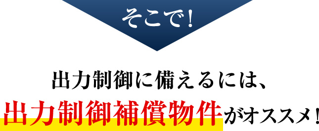 出力制御に備えるには出力制御補償物件がオススメ!